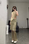 SWAYING/KNIT Robin Skirt (with shorts) SW23SS3B08 Bean green PS58